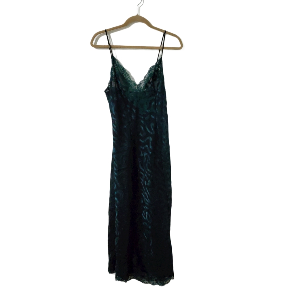 Victoria's Secret Emerald Green Lace-Trim Slip Dress